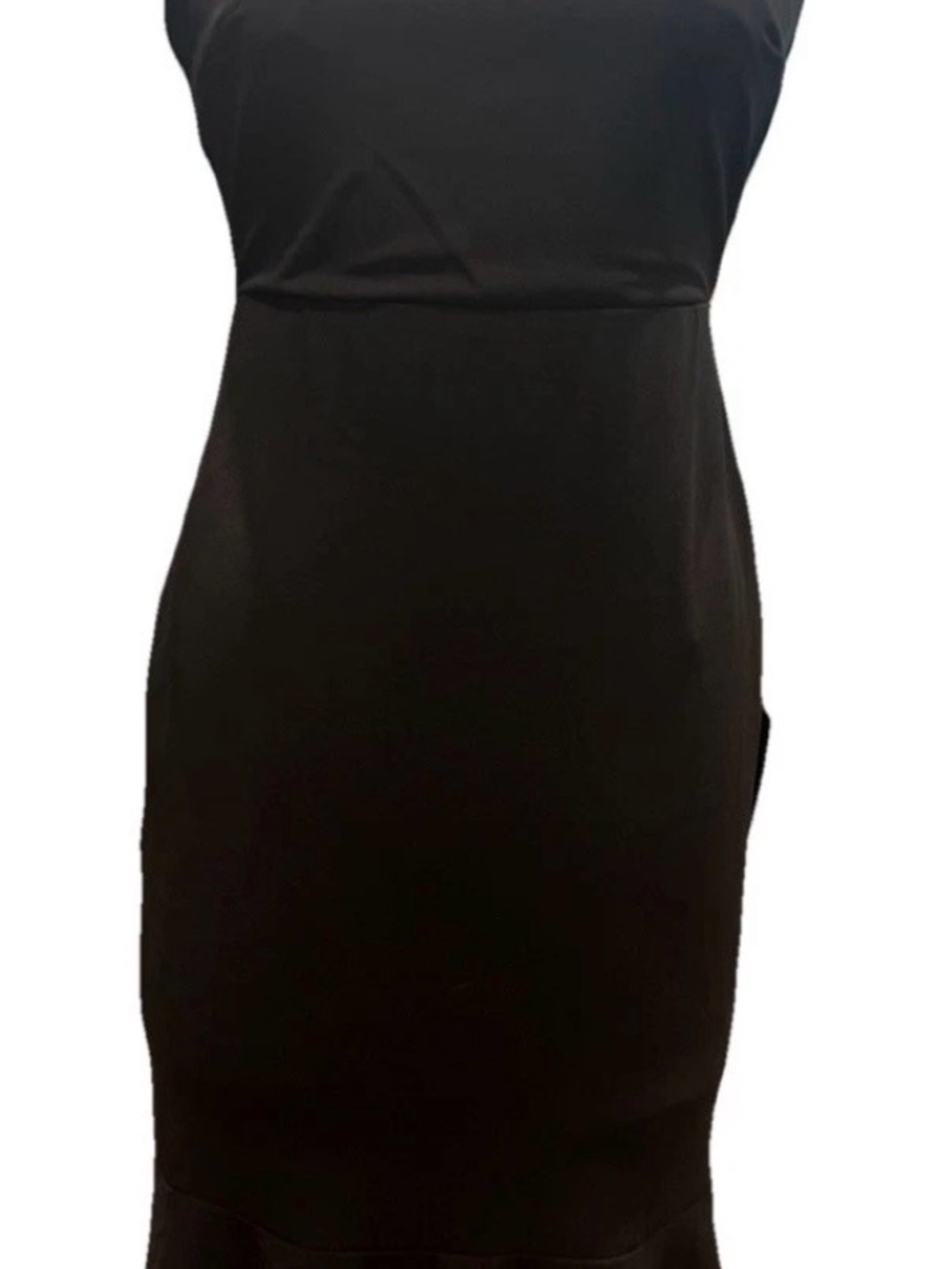 Lulu's Black Strapless Midi Sheath Dress